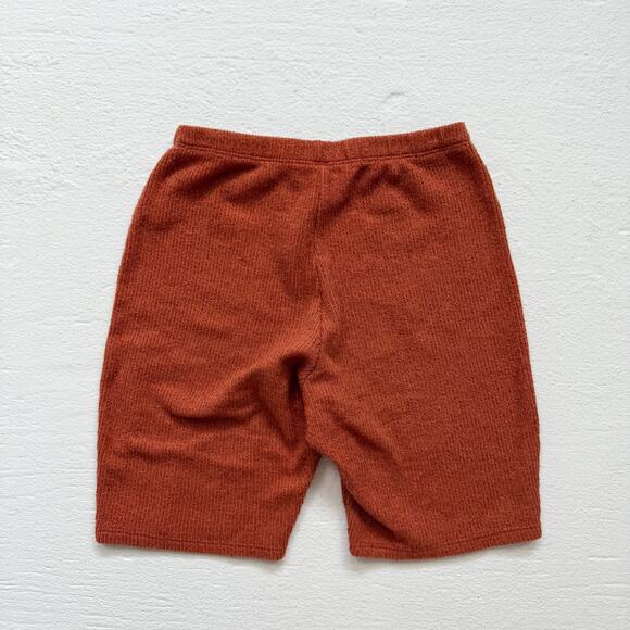 Y2K A Ellen Burnt Orange Rib Knit Biker Shorts, Size Small - Picture 6 of 6